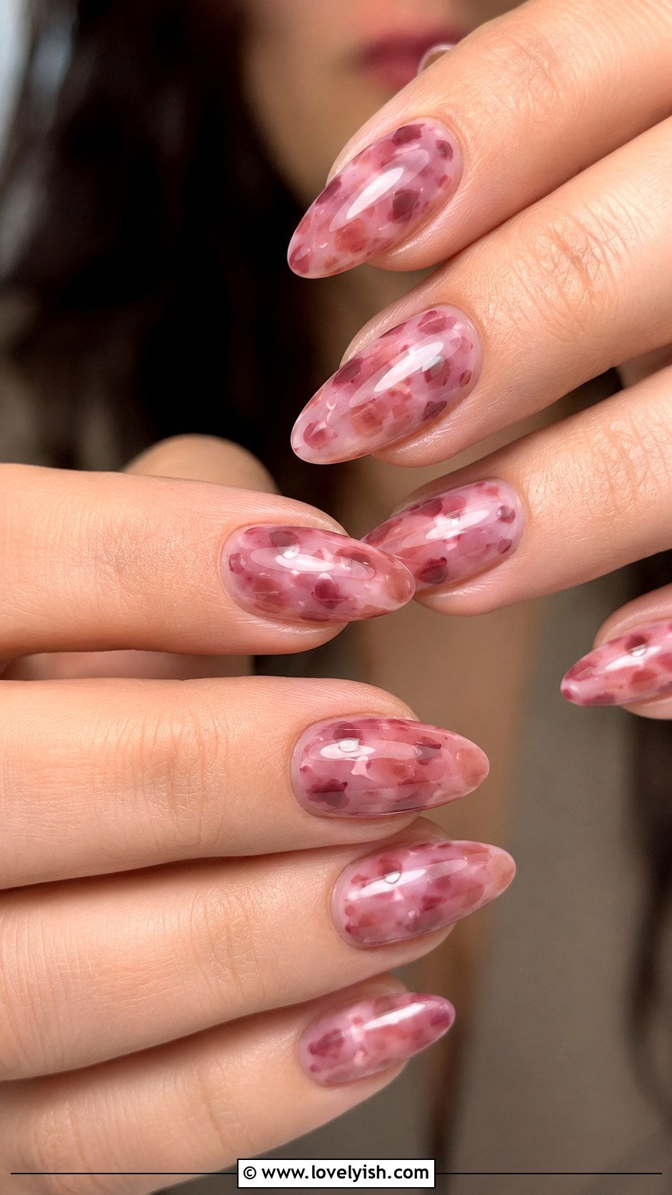 Pink Tortoiseshell Nails - 50 tortoise nail design ideas - 50 tortoise nail design ideas