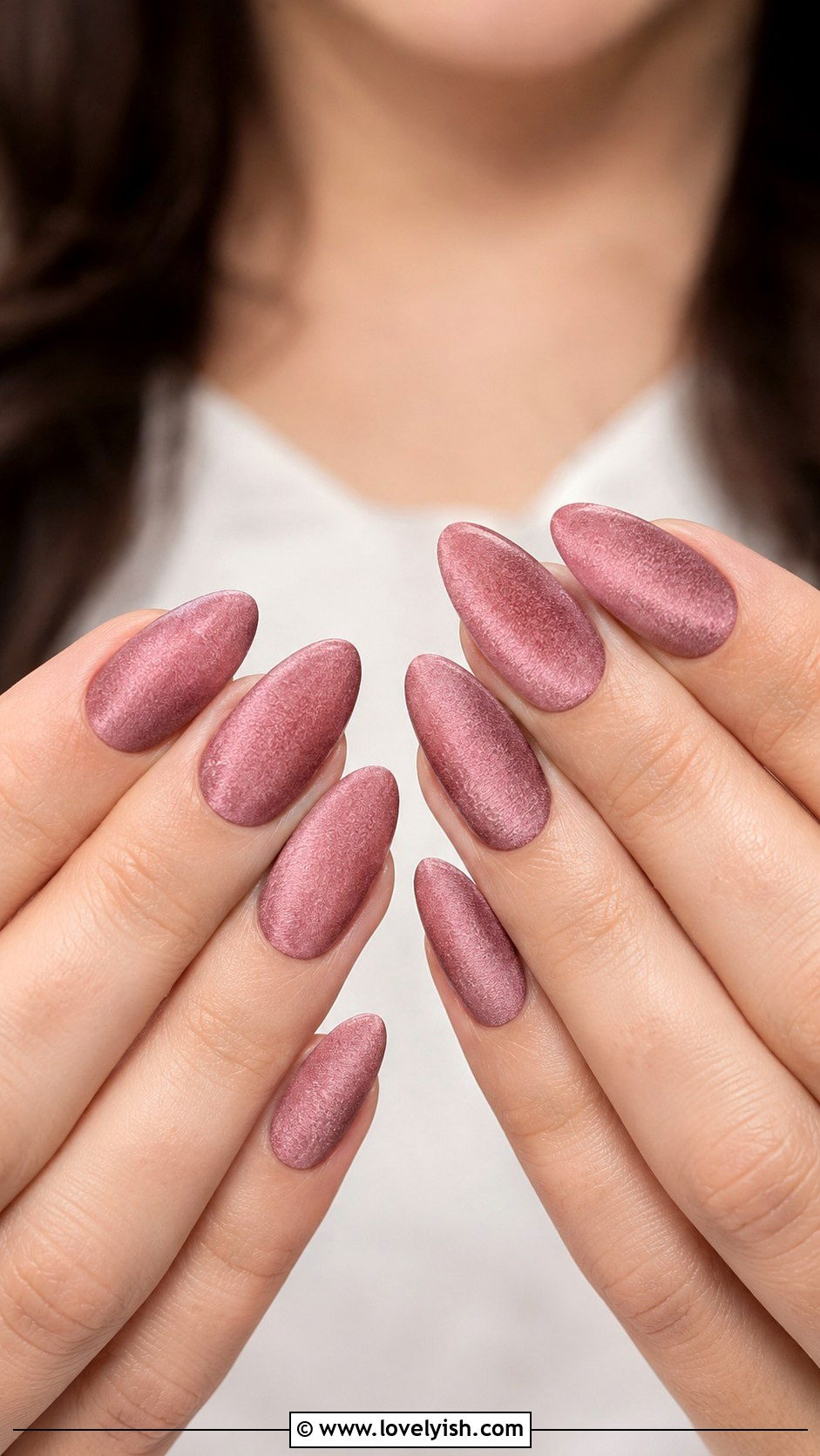 Pink Velvet Almond Nails - 50 long pink nails - 50 long pink nails