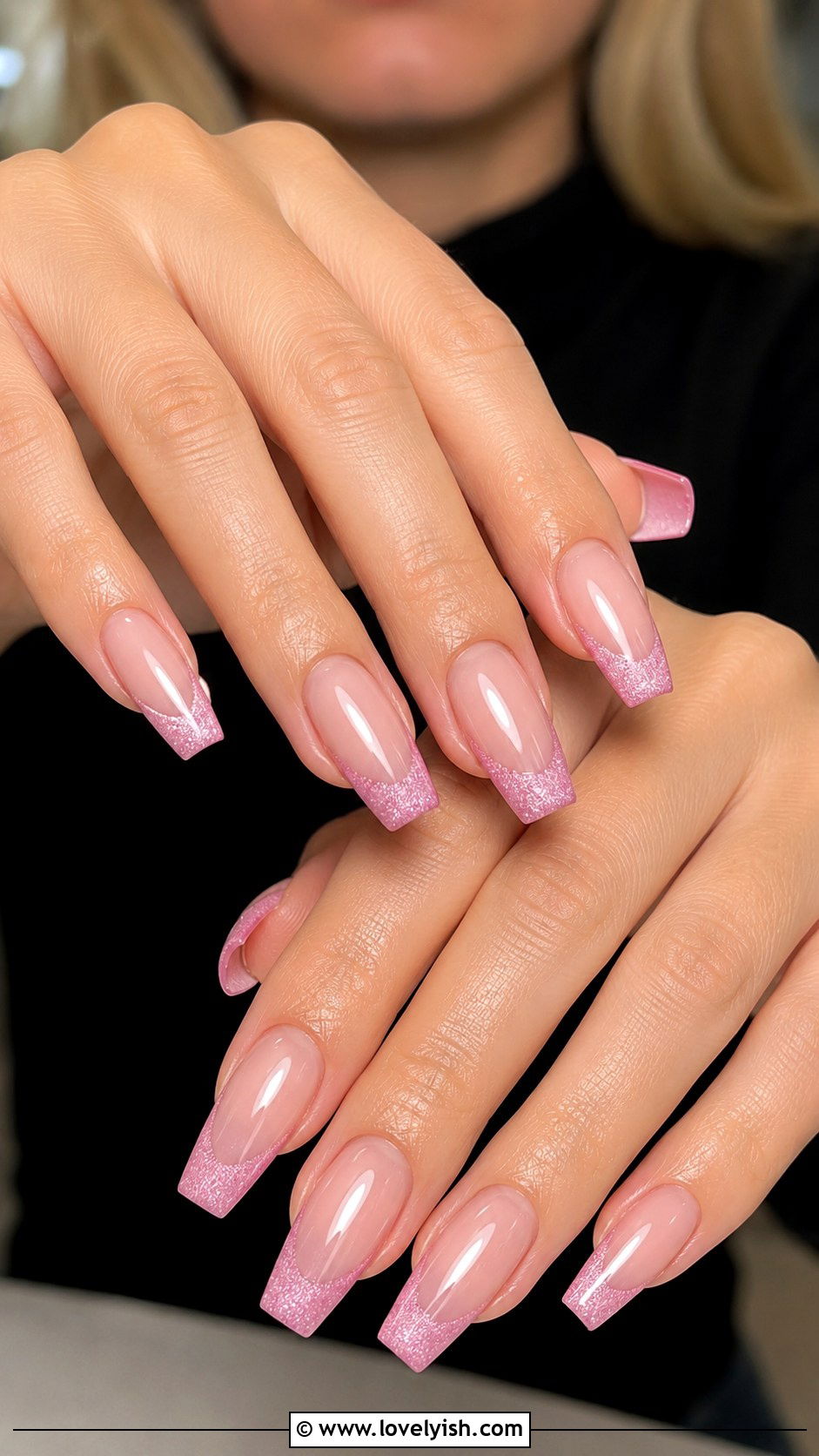 Pink Velvet French Tip Nails - 50 pink french tip nails - 50 pink french tip nails