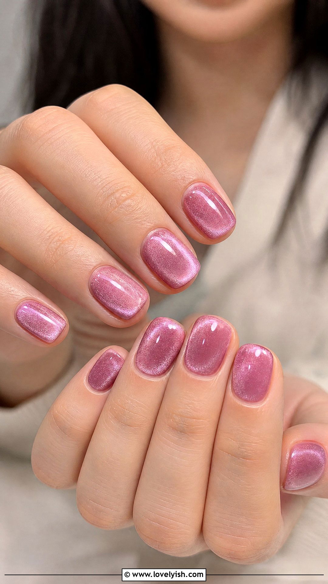 Pink Velvet Magnetic Nails - 50 short pink nail designs - 50 short pink nail designs