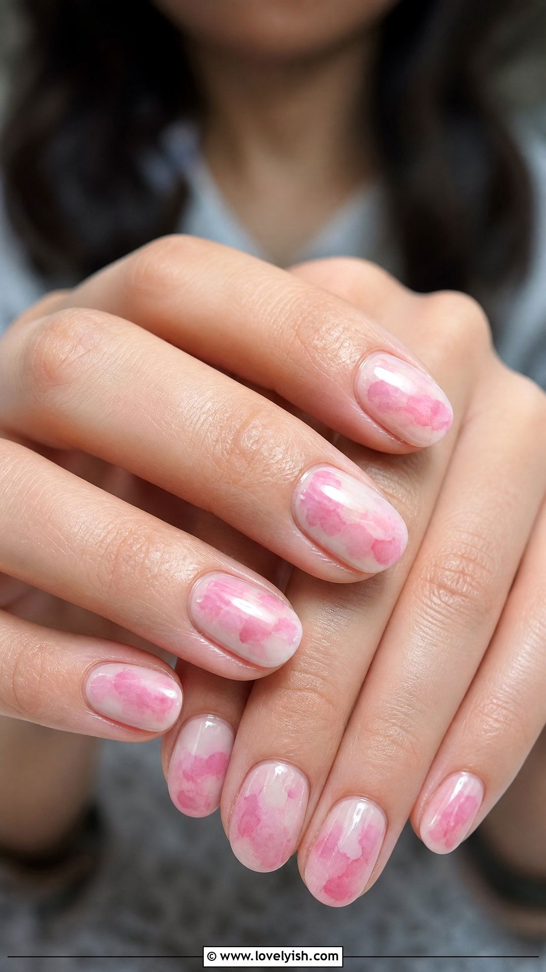 Pink Watercolor Nails - 50 short pink nail designs - 50 short pink nail designs