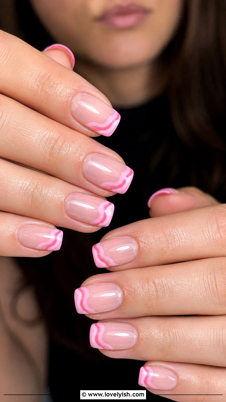 Pink Wave French Tip Nails - 50 pink french tip nails - 50 pink french tip nails