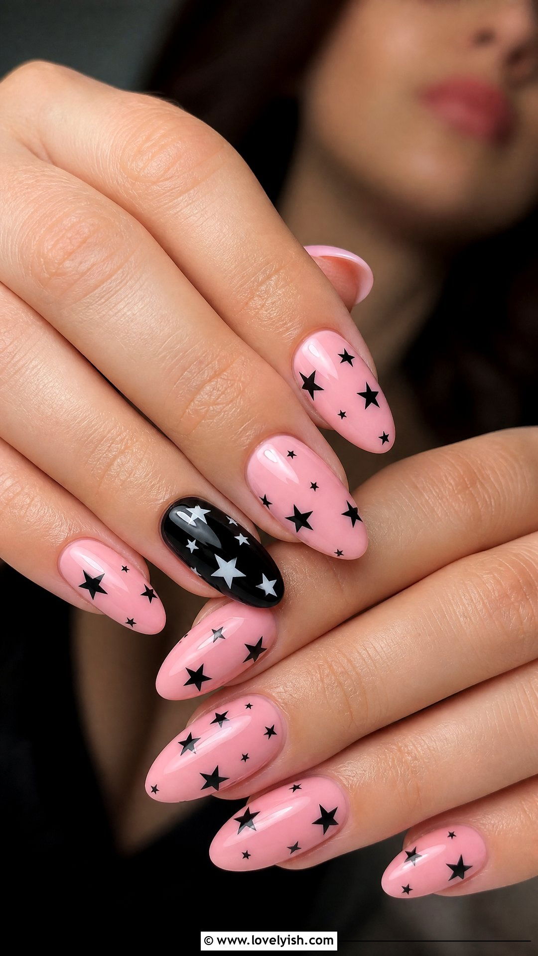Pink and Black Star Nails - 50 pink and black nails - 50 pink and black nails