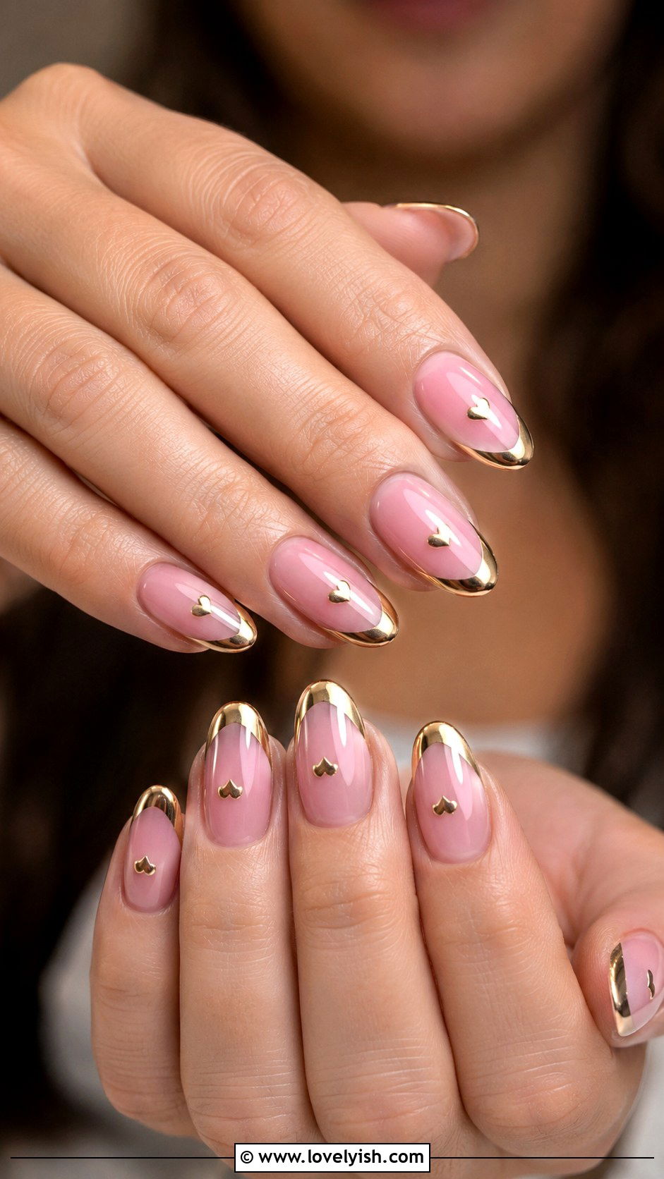 Pink and Gold Chrome Nails - 50 gold chrome nails - 50 gold chrome nails