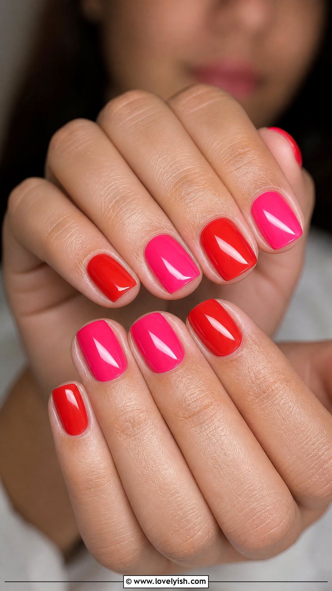 Pink and Red Clashing Nails - 50 red nails - 50 red nails
