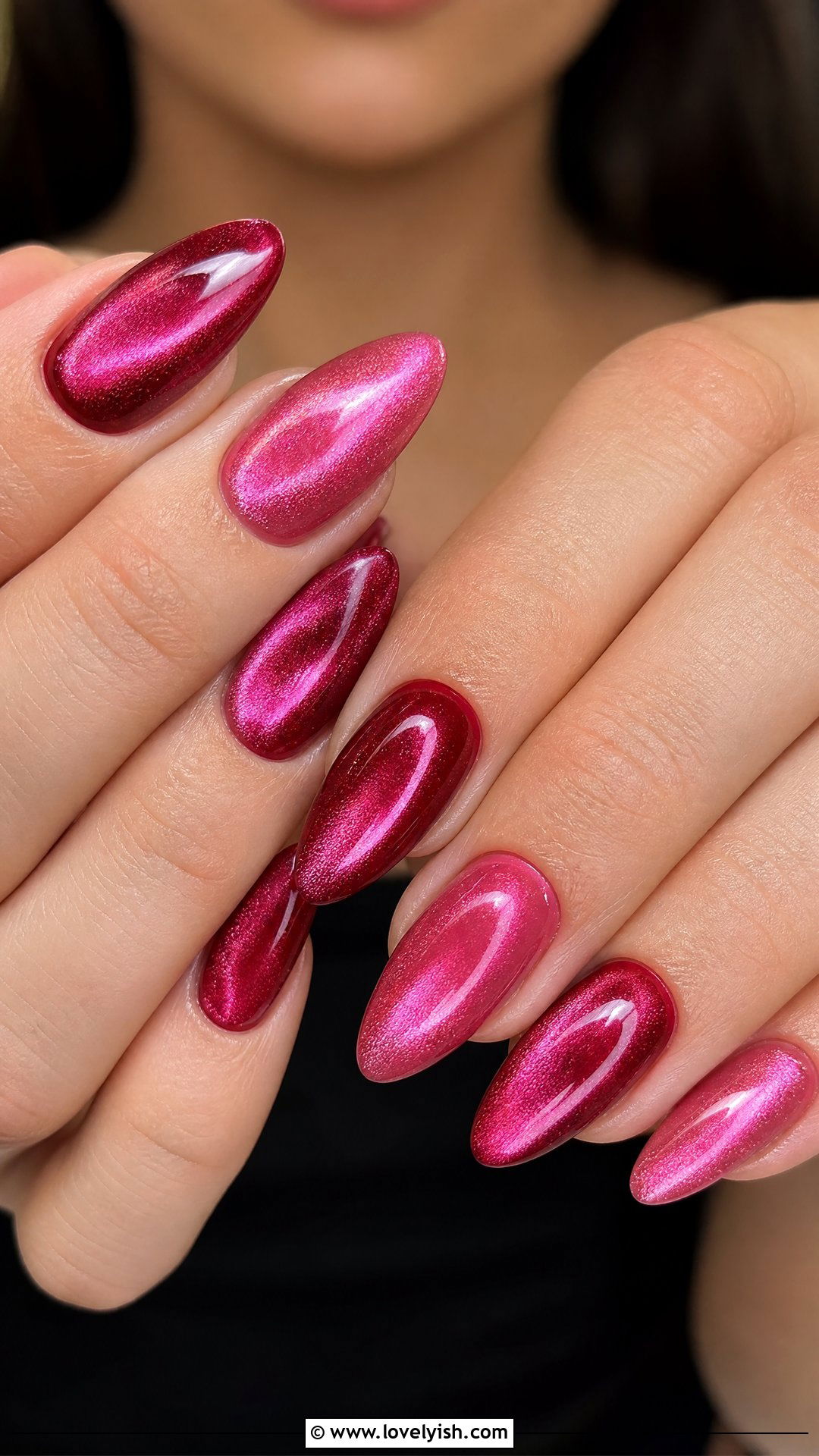 Pink and Red Velvet Nails - 50 red and pink nail designs - 50 red and pink nail designs