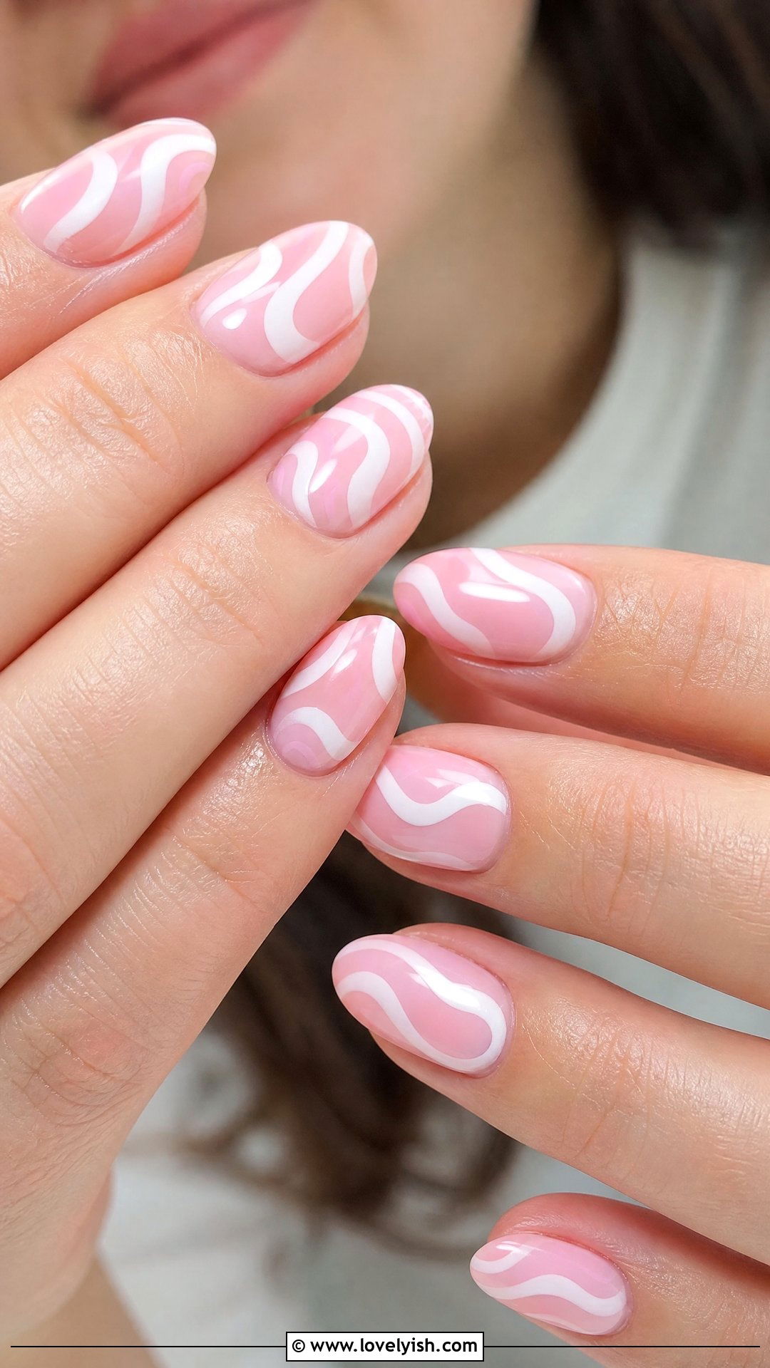 Pink and White Swirl Nails - 50 classy pink nails - 50 classy pink nails