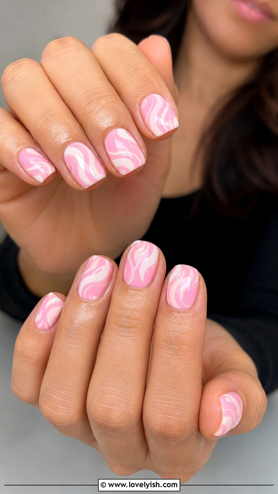 Pink and White Swirl Nails - 25 cute nail design ideas - 25 cute nail design ideas