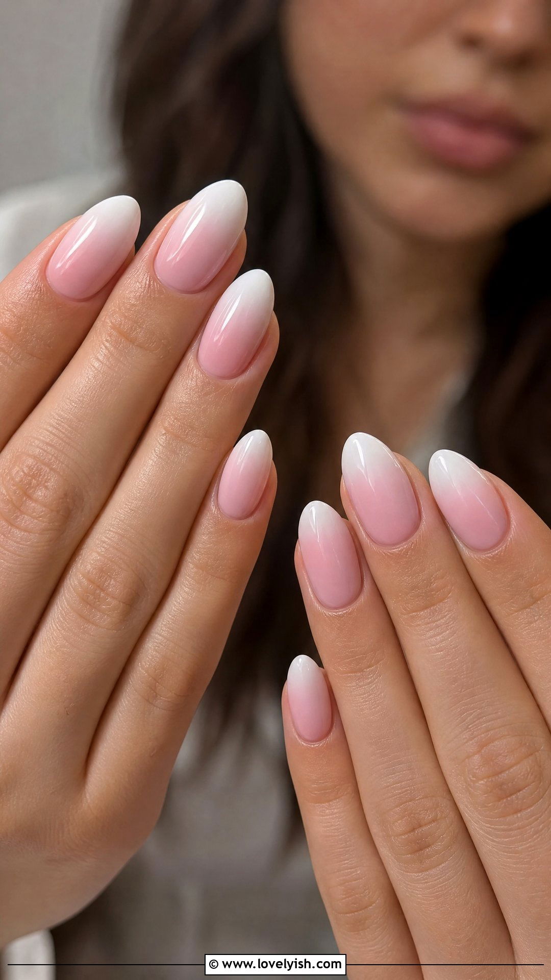 Pink to White Ombre Builder Gel Nails - 50 builder gel nails - 50 builder gel nails
