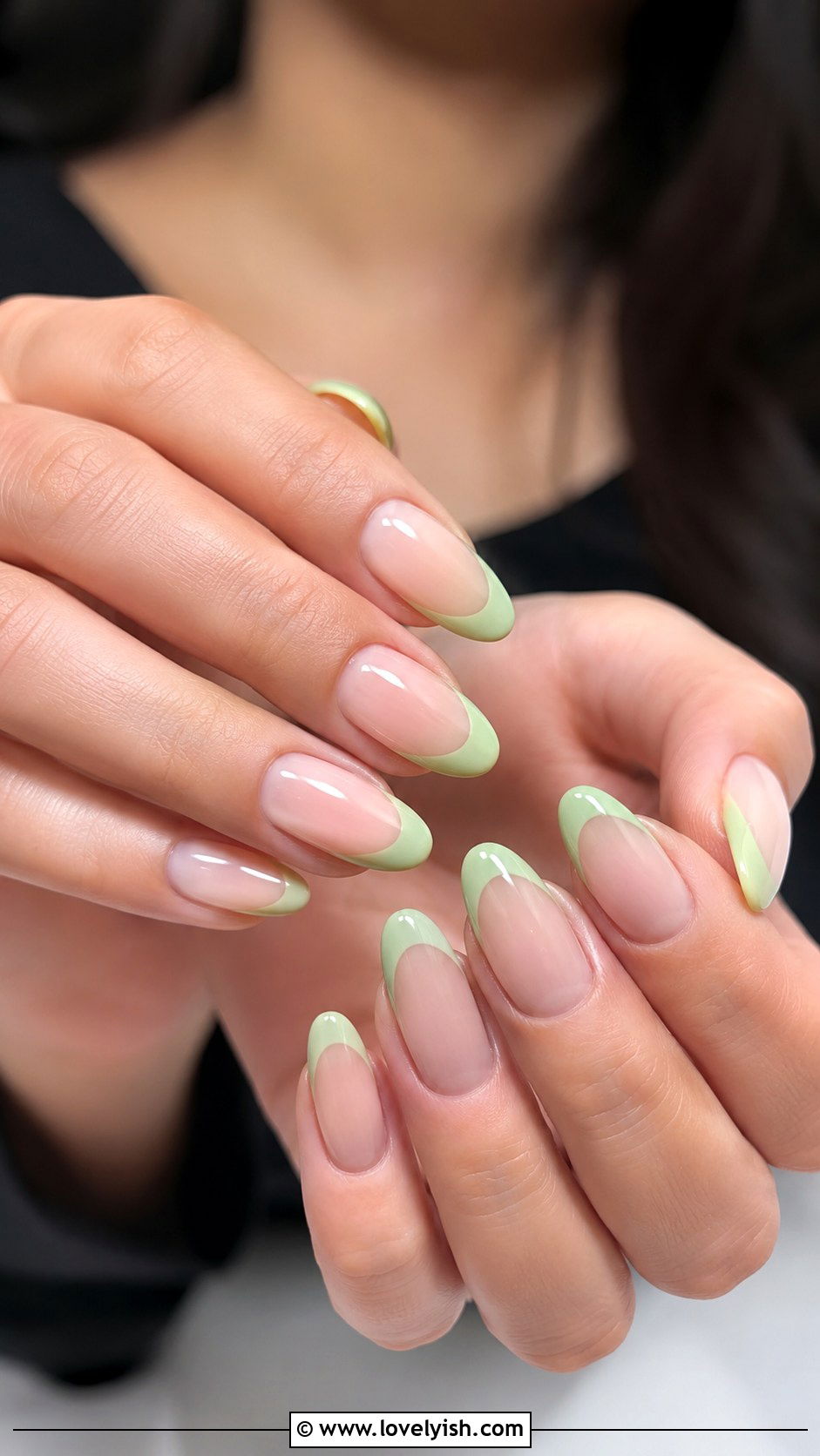 Pistachio Green French Tip Nails - 50 pastel french tip nails - 50 pastel french tip nails