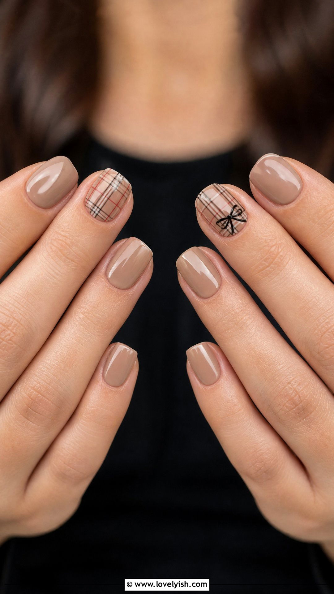 Plaid Bow Nails - 25 bow nail design ideas - 25 bow nail design ideas