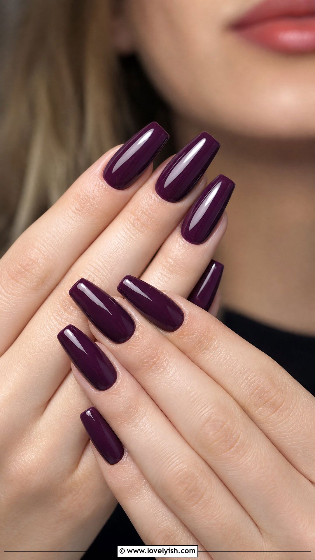 Plum Berry Glossy Nails - 50 classic nail designs - 50 classic nail designs