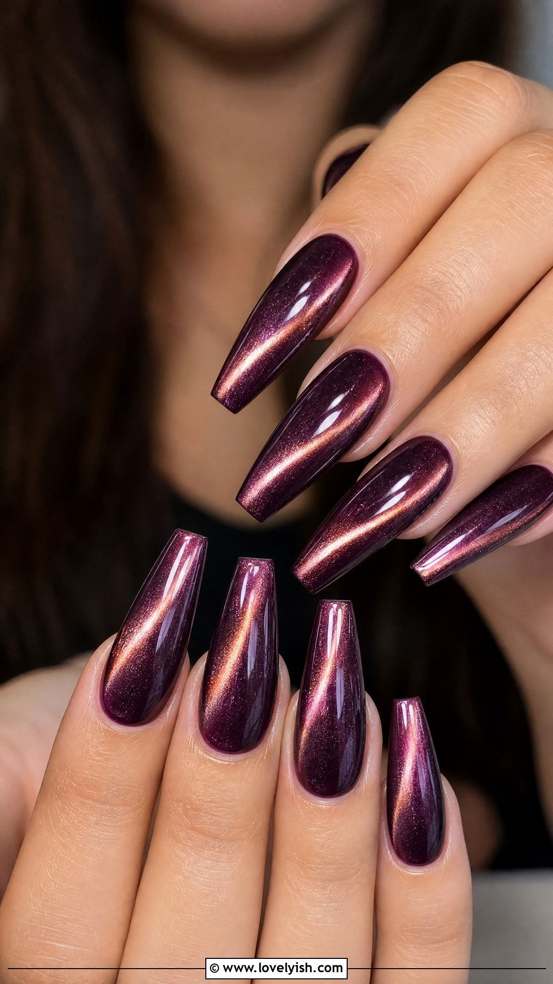 Plum Cat Eye Nails - 38 cat eye nail designs - 38 cat eye nail designs