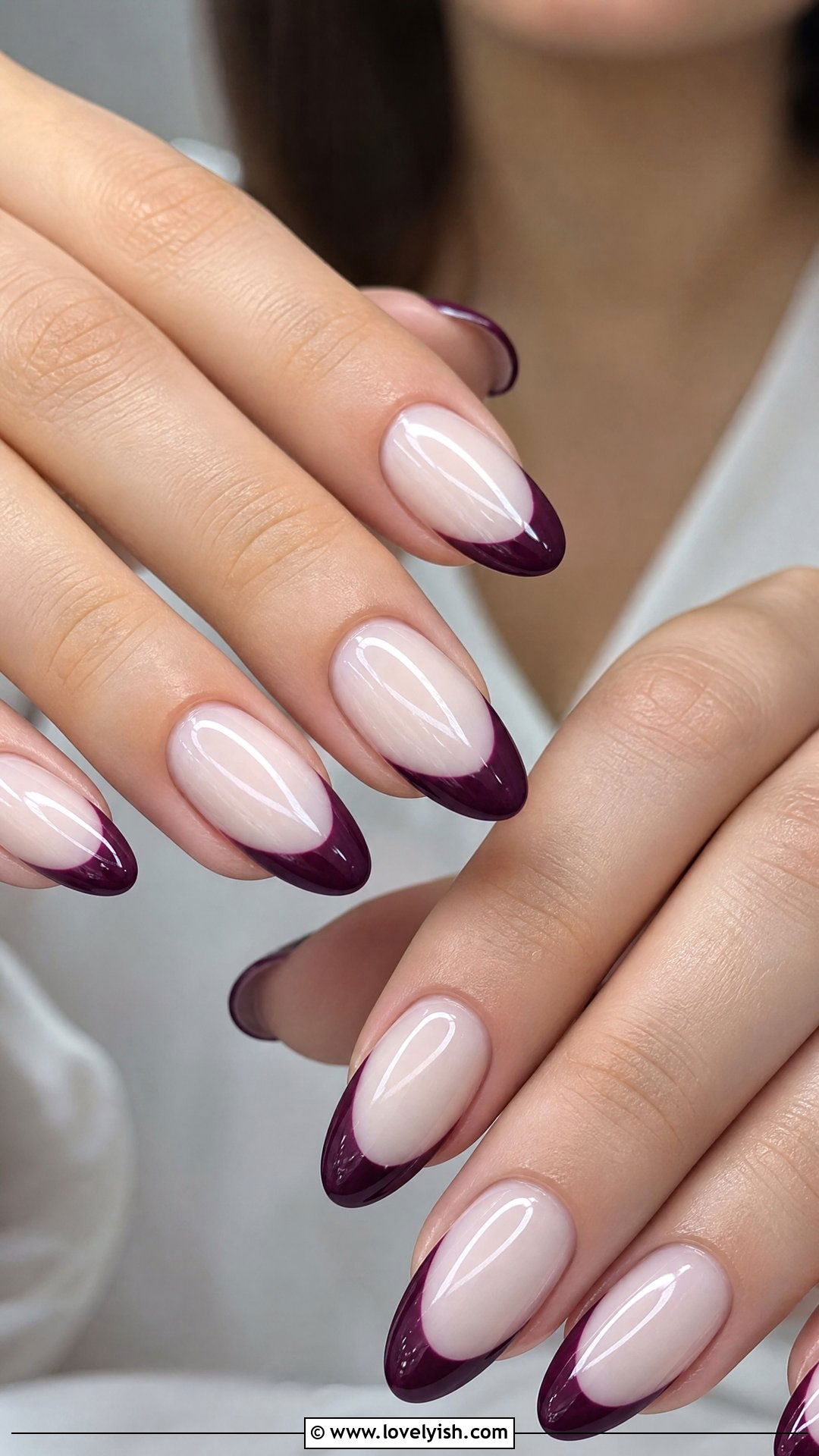 Plum Purple French Tip Nails - 50 colored french tip nails - 50 colored french tip nails
