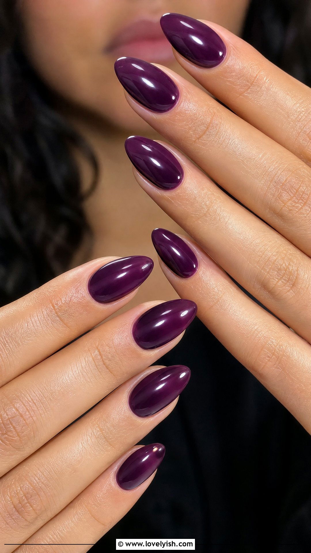 Plum Purple Glossy Baddie Nails - 50 baddie nails - 50 baddie nails