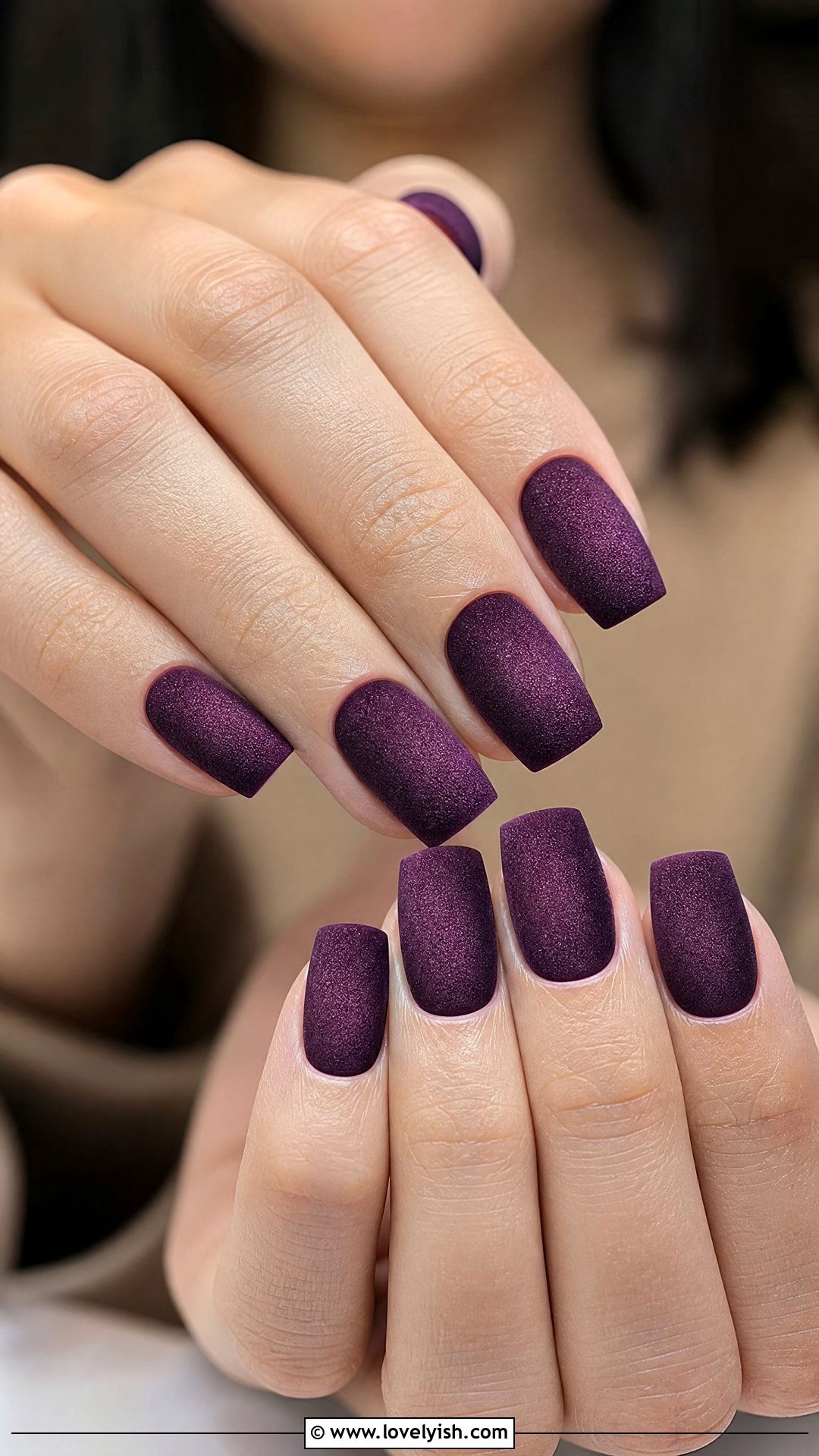 Plum Velvet Square Nails - 50 square nails - 50 square nails