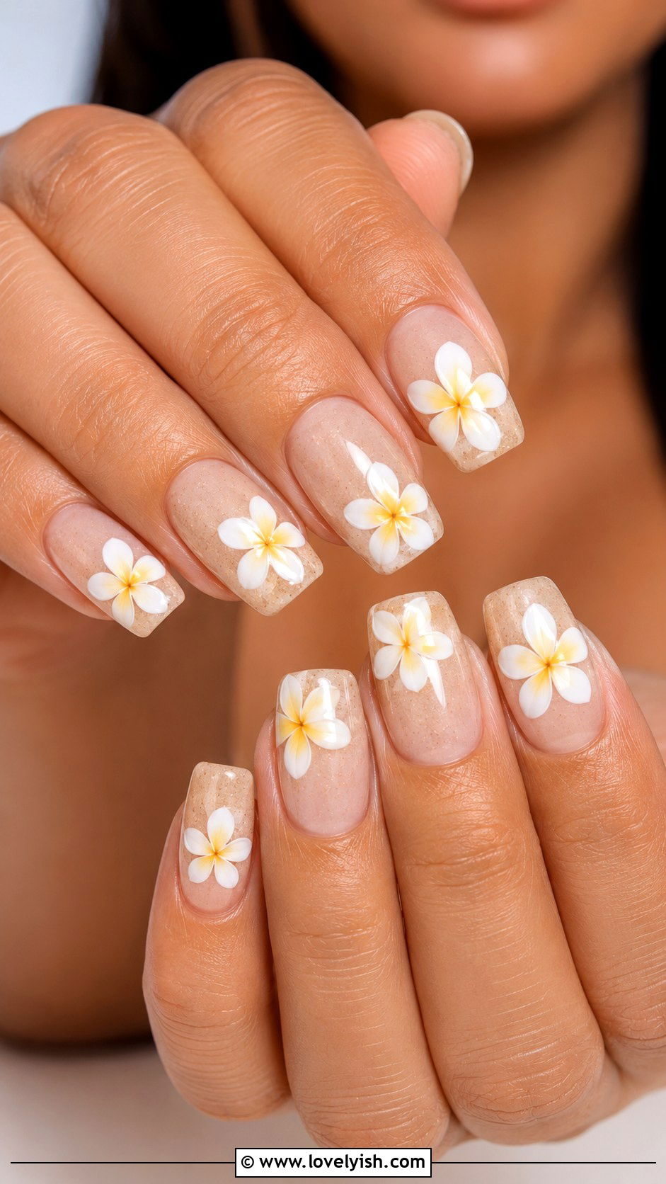 Plumeria Nails - 38 flower nail art ideas - 38 flower nail art ideas