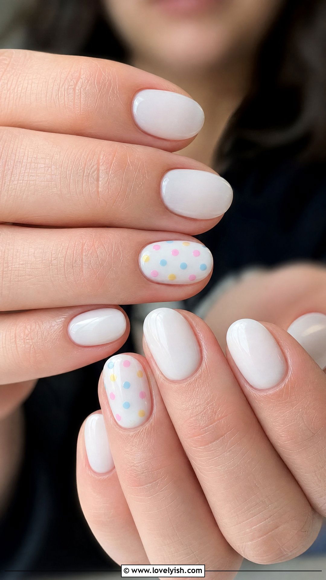Polka Dot Accent Nails - 41 nail design simple - 41 nail design simple