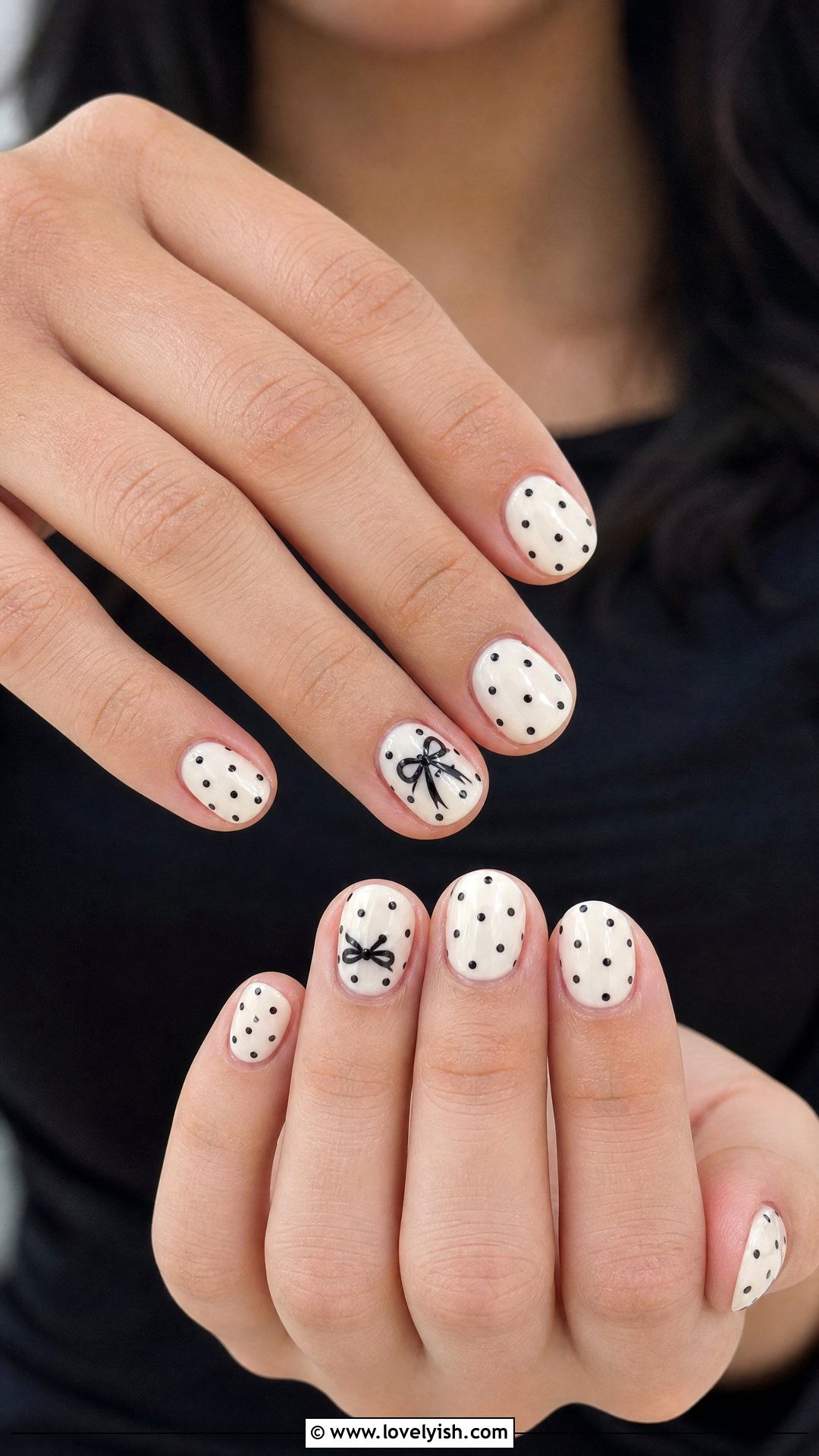 Polka Dot Bow Nails - 25 bow nail design ideas - 25 bow nail design ideas