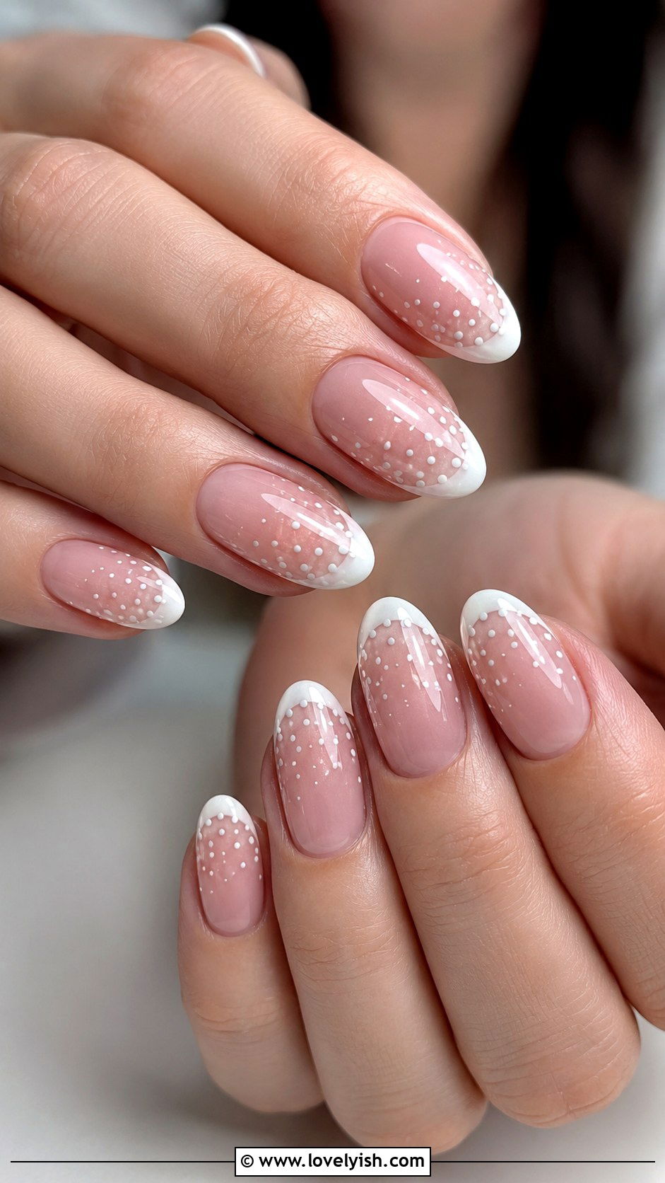 Polka Dot French Tip Nail Art - 50 diy nail art - 50 diy nail art