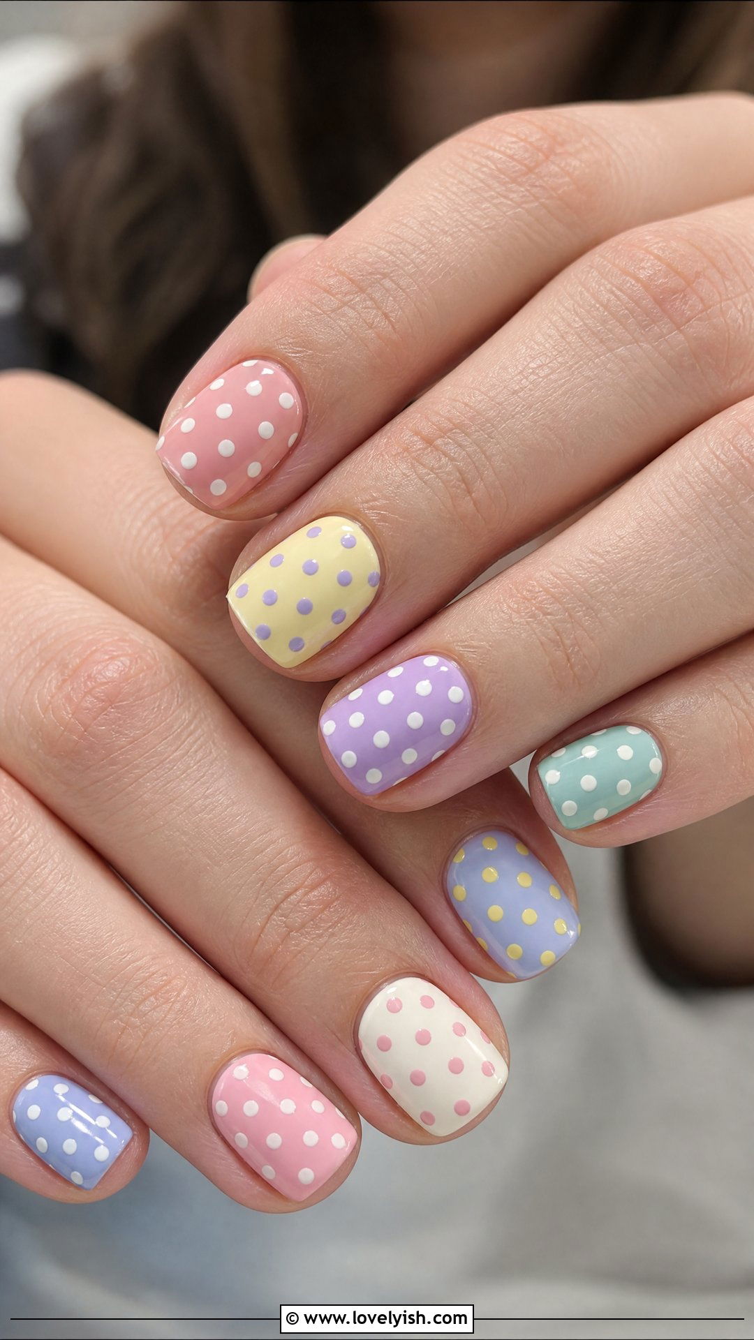 Polka Dot Mismatched Nails - 36 nails design 2026 - 36 nails design 2026