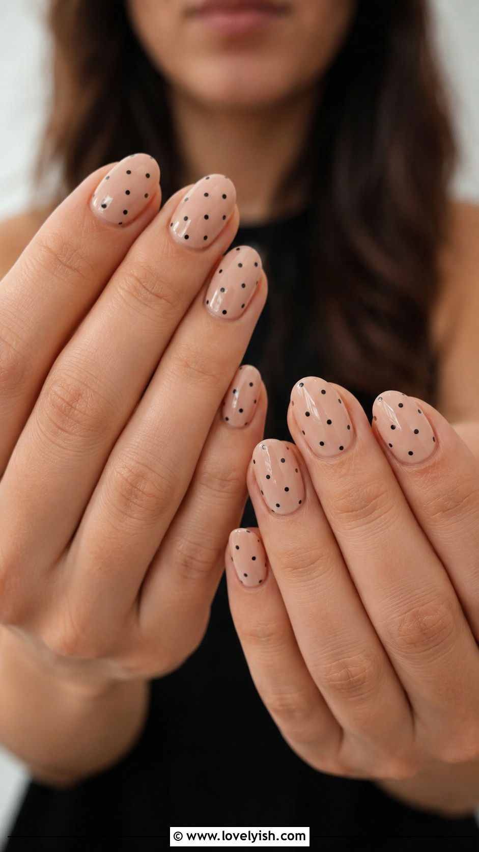 Polka Dot Nude Nails - 25 cute nail design ideas - 25 cute nail design ideas