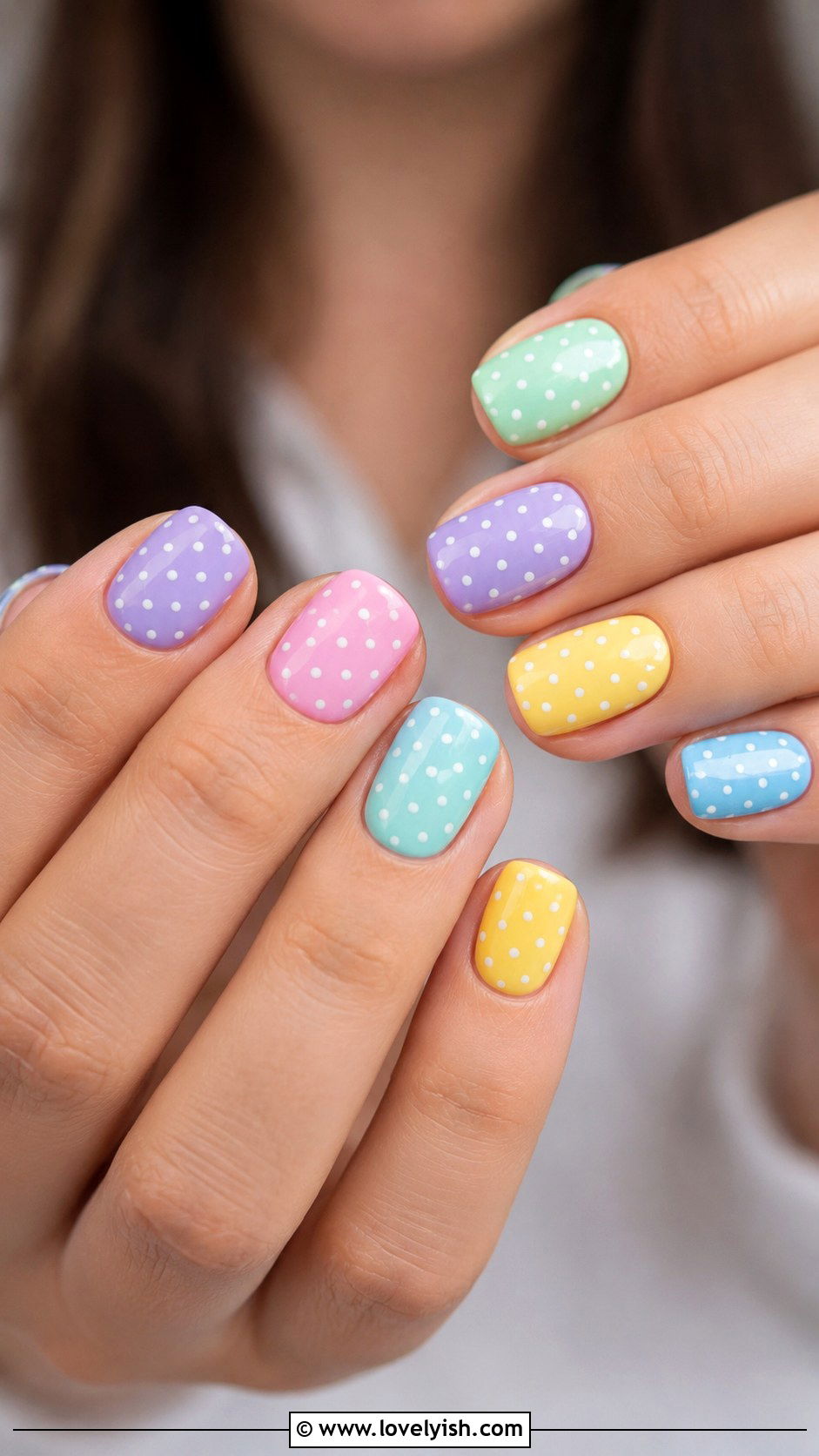 Polka Dot Pastel Mix Match Nails - 50 back to school nails - 50 back to school nails