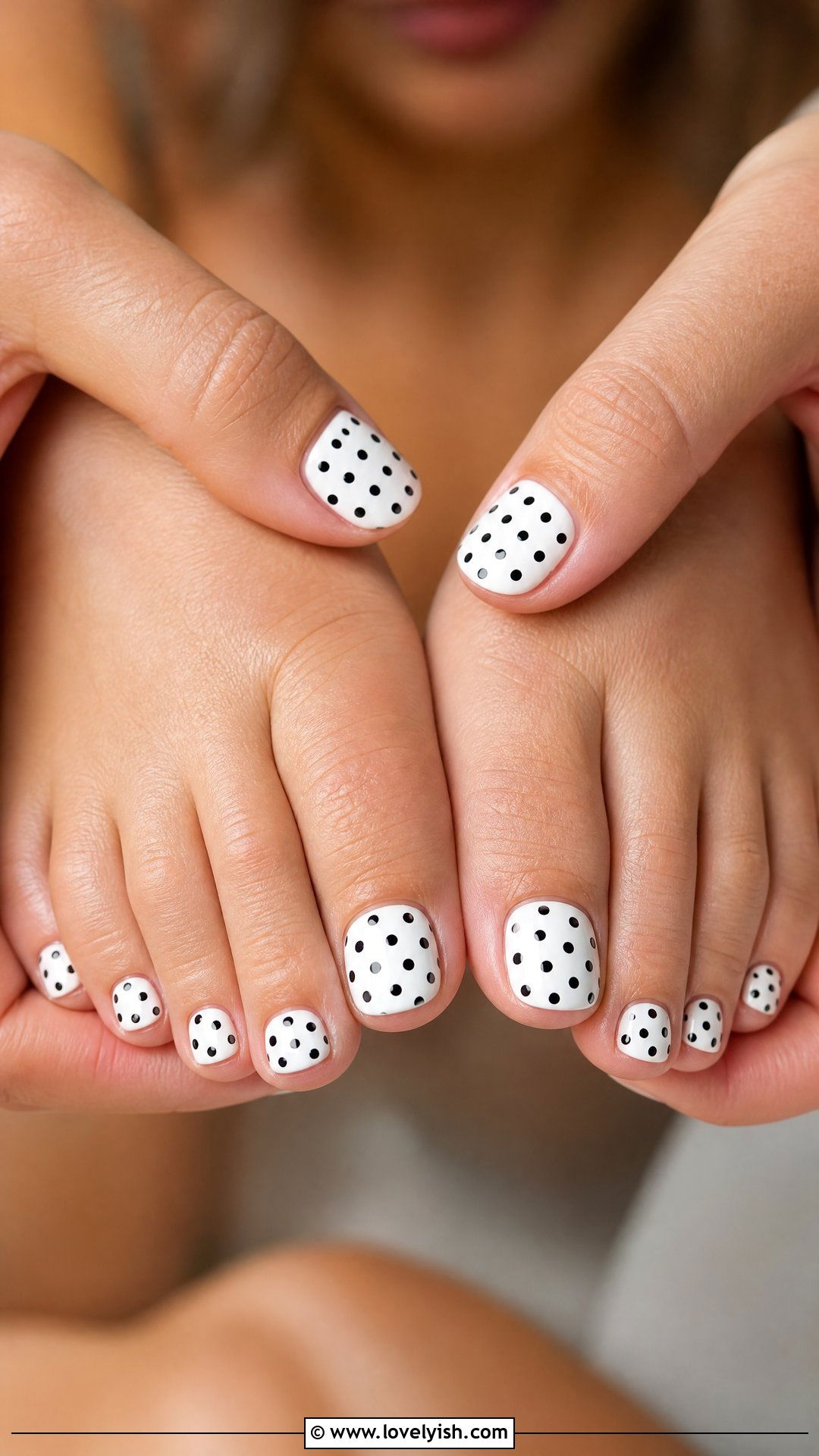 Polka Dot Pedicure - 50 summer pedicure - 50 summer pedicure