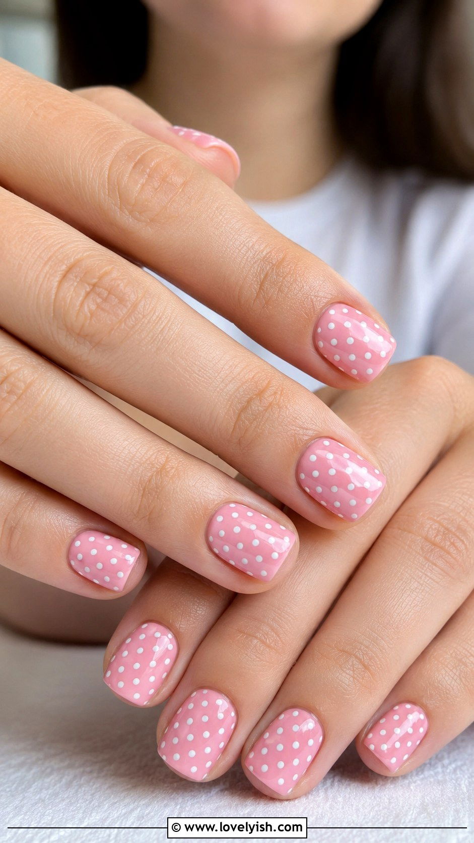 Polka Dot Pink Nails - 43 summer nail designs - 43 summer nail designs