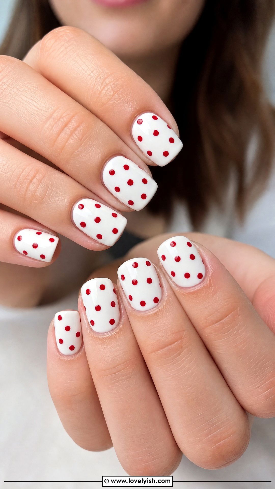 Polka Dot Short Acrylic Nails - 50 short acrylic nails - 50 short acrylic nails