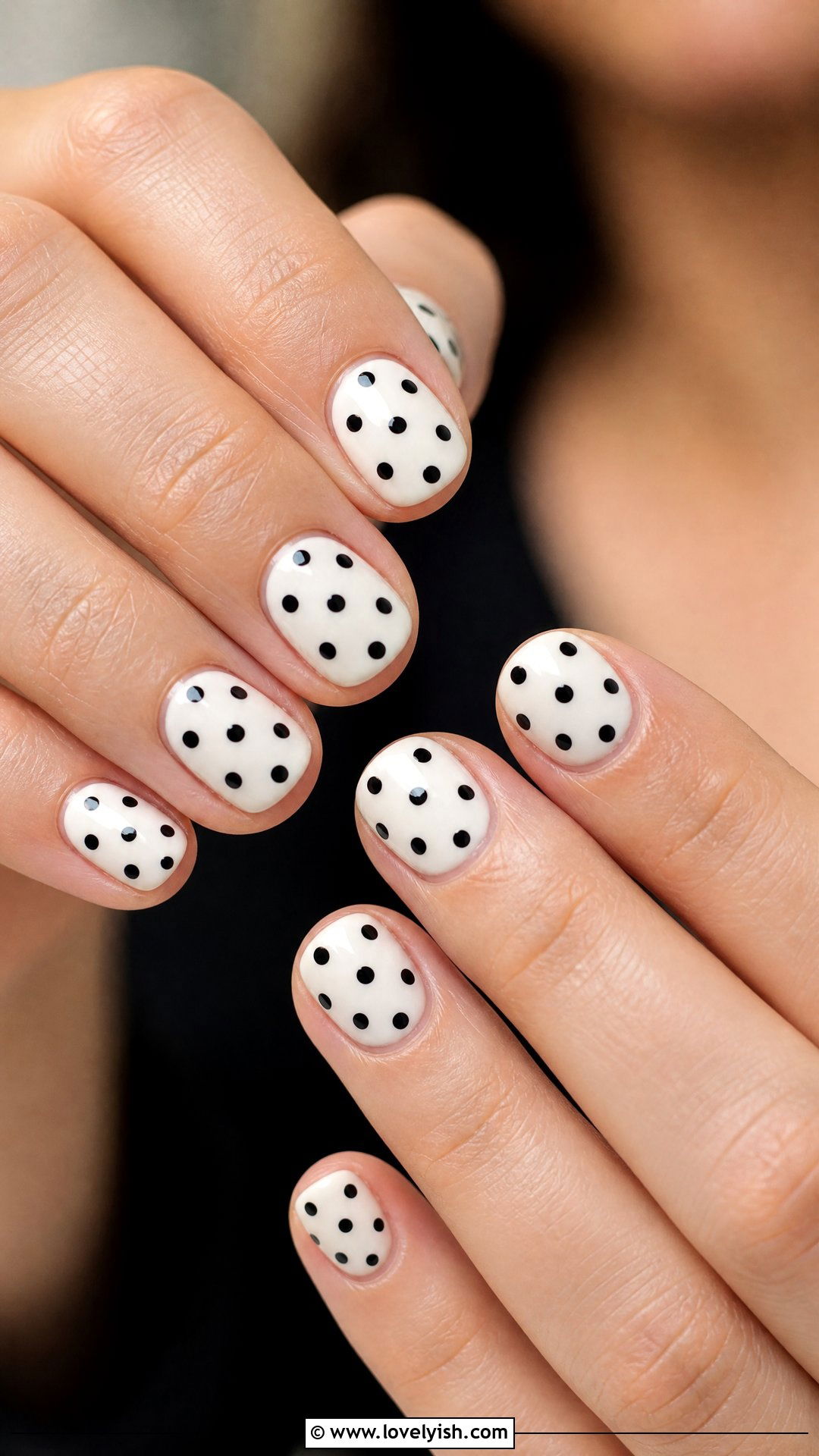 Polka Dot Short Nails - 35 short nails designs - 35 short nails designs