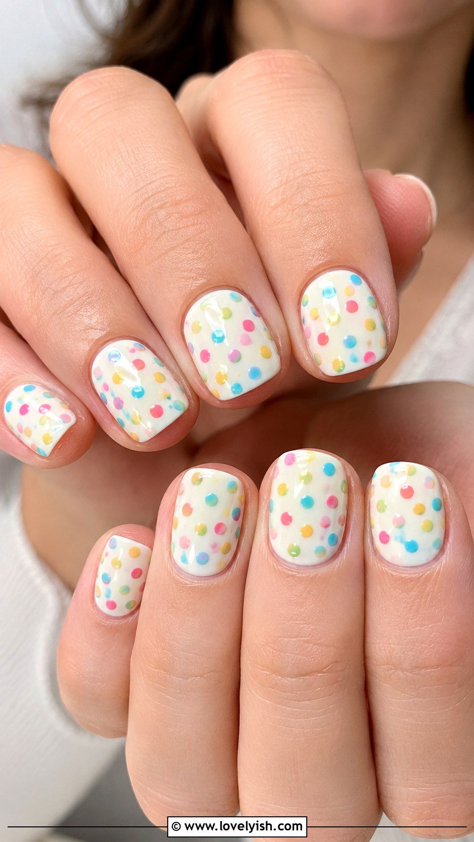 Polka Dot Spring Nails - 38 may nail ideas - 38 may nail ideas