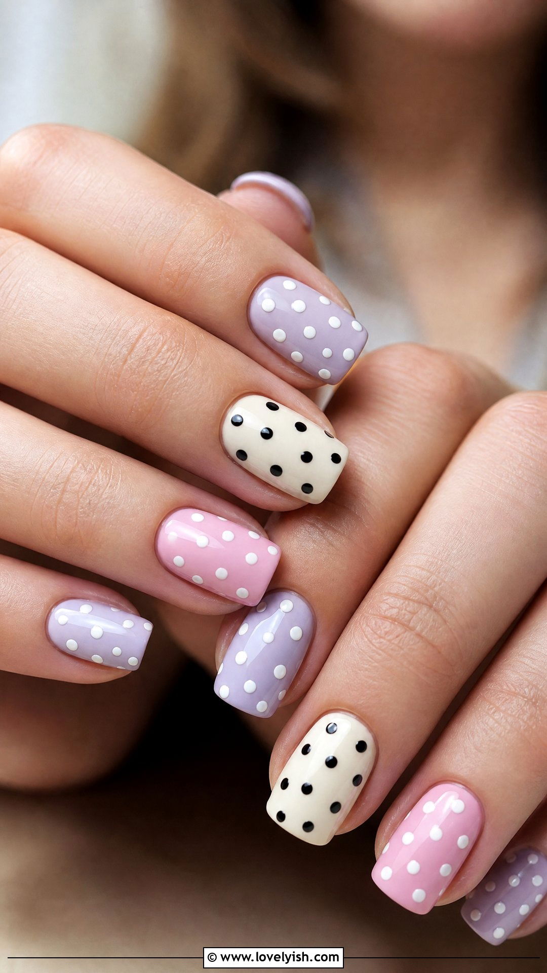 Polka Dot Square Nails - 50 square nails - 50 square nails