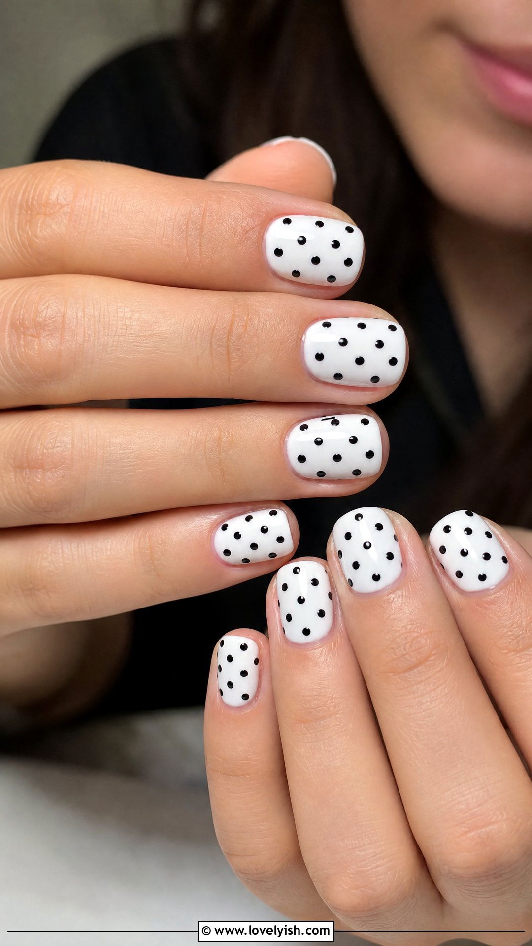 Polka Dot Squoval Nails - 50 squoval nails - 50 squoval nails