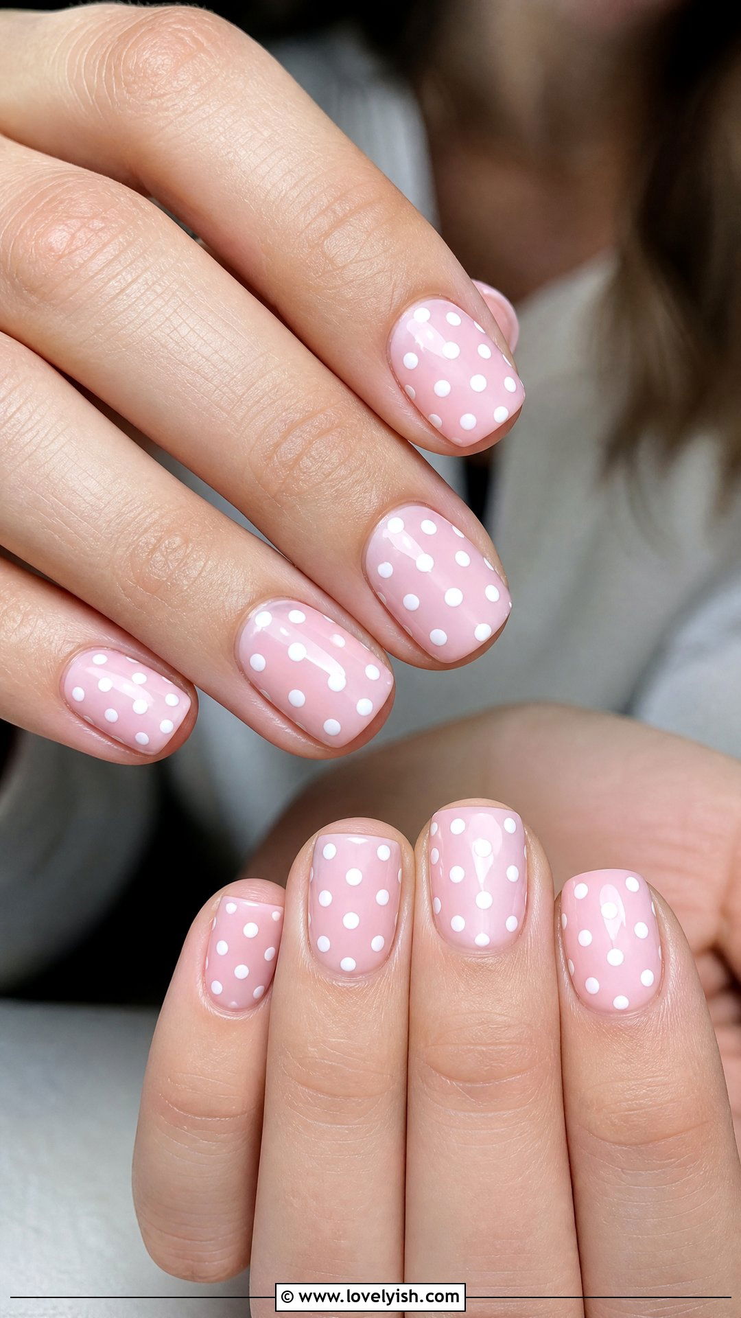 Polka Dot White Nails - 44 nails designs - 44 nails designs