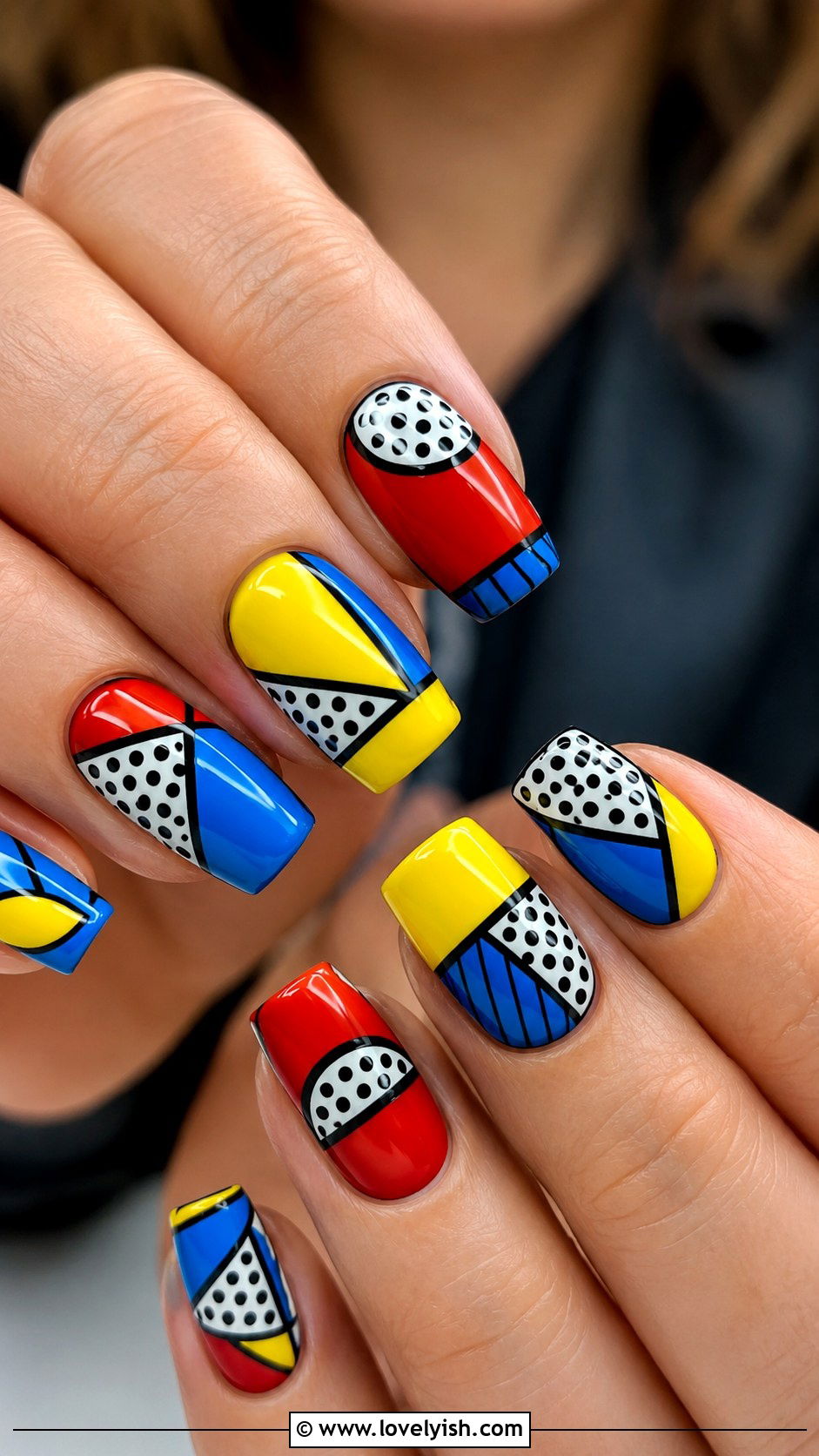 Pop Art Geometric Nails - 50 geometric nails - 50 geometric nails