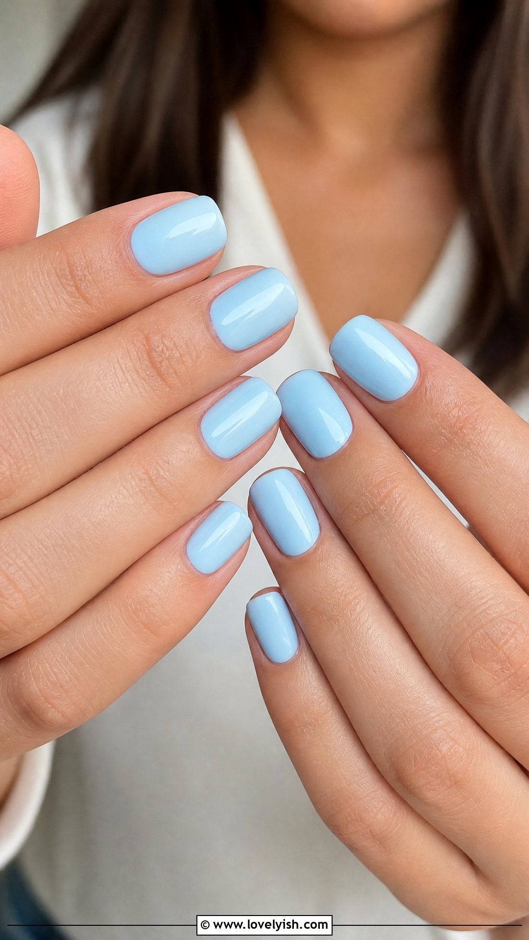Powder Blue Pastel Nails - 50 minimalist nails - 50 minimalist nails