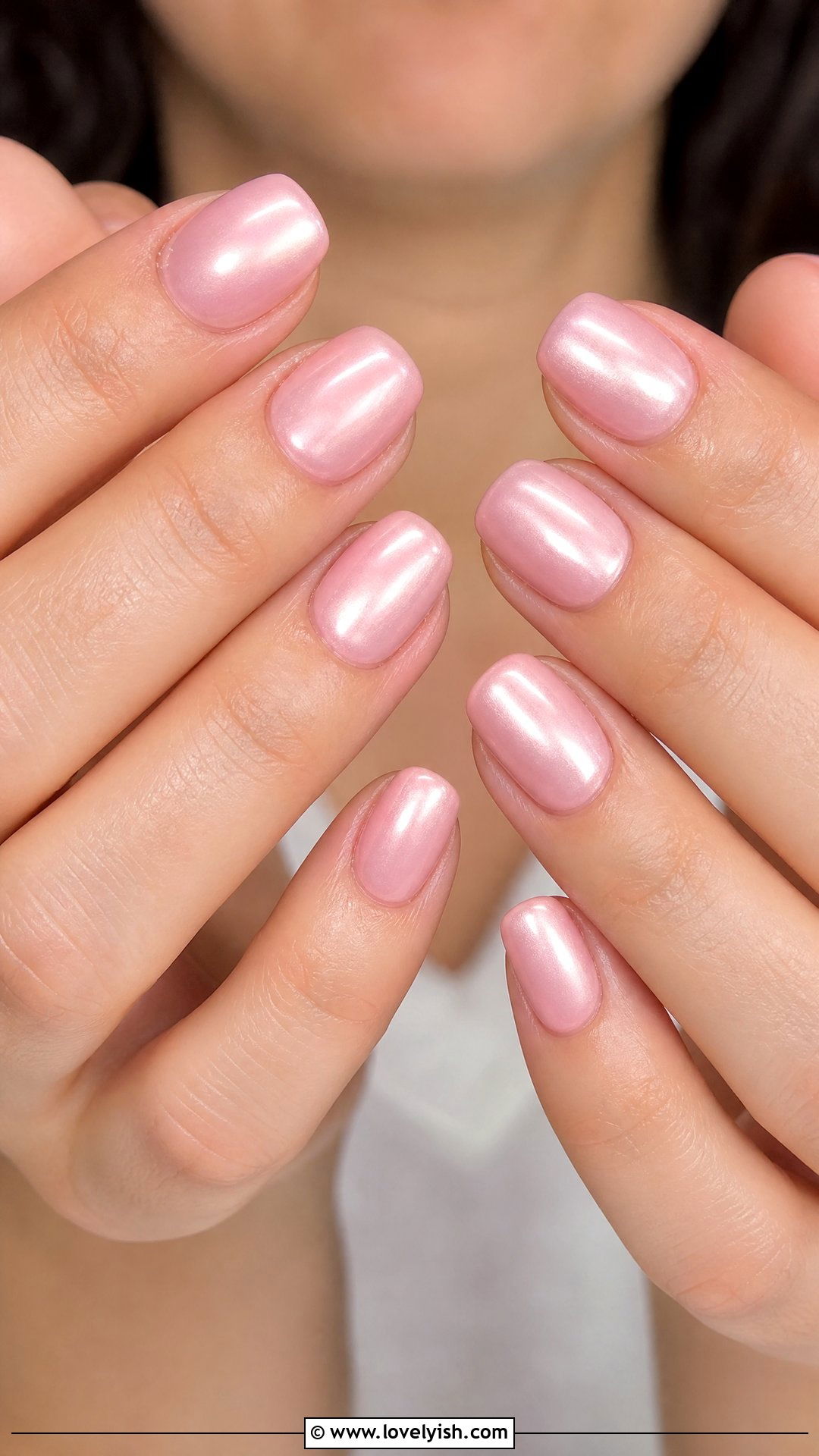 Powder Pink Pearl Nails - 50 classy spring nail designs - 50 classy spring nail designs
