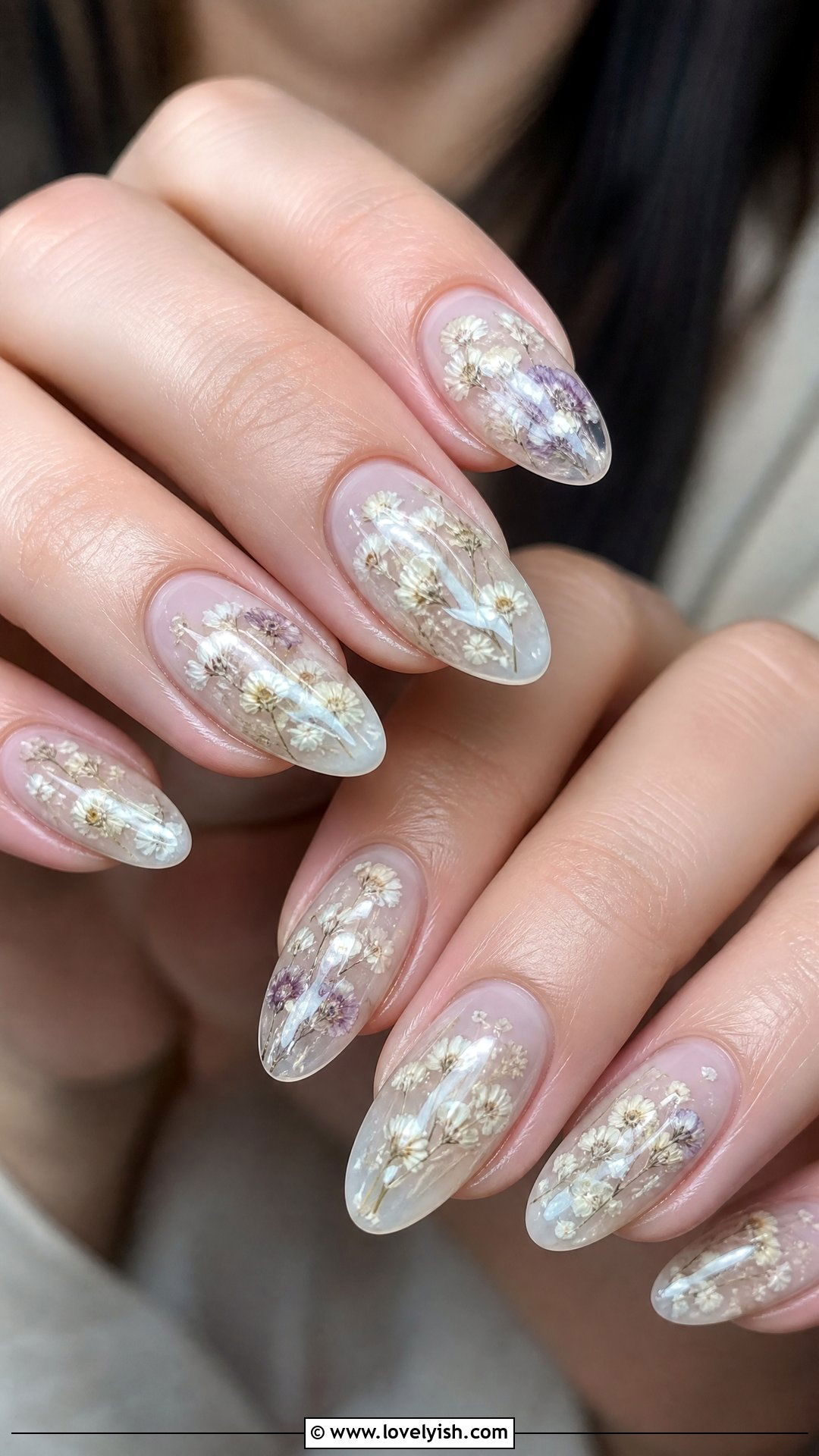 Pressed Flower Dip Powder Nails - 50 dip powder nails - 50 dip powder nails