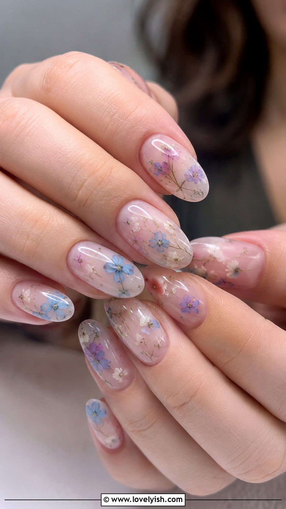 Pressed Flower Jelly Nails - 25 flower nails design ideas - 25 flower nails design ideas
