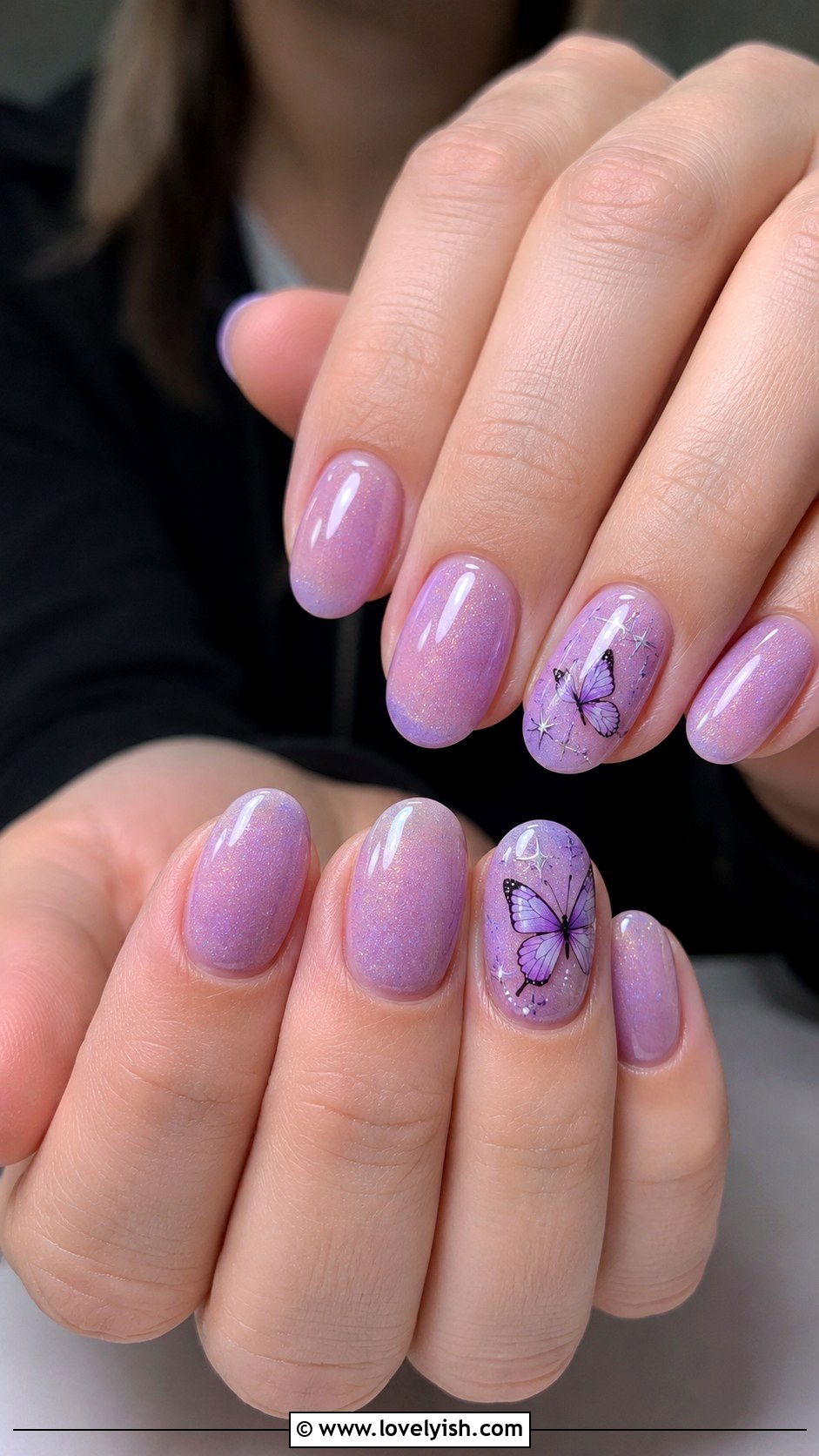 Purple Butterfly Nails - 42 purple nail designs - 42 purple nail designs