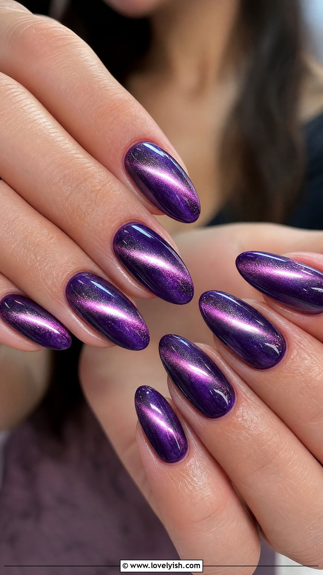 Purple Cat Eye Nails - 38 cat eye nail designs - 38 cat eye nail designs