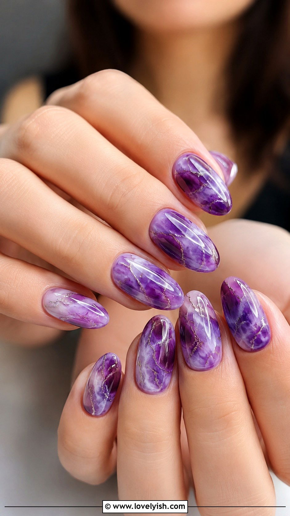 Purple Chrome Mirror Nails - 33 purple nail design ideas - 33 purple nail design ideas