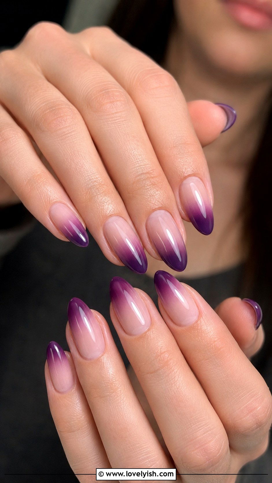 Purple Ombre French Tip Nails - 50 ombre french nails - 50 ombre french nails
