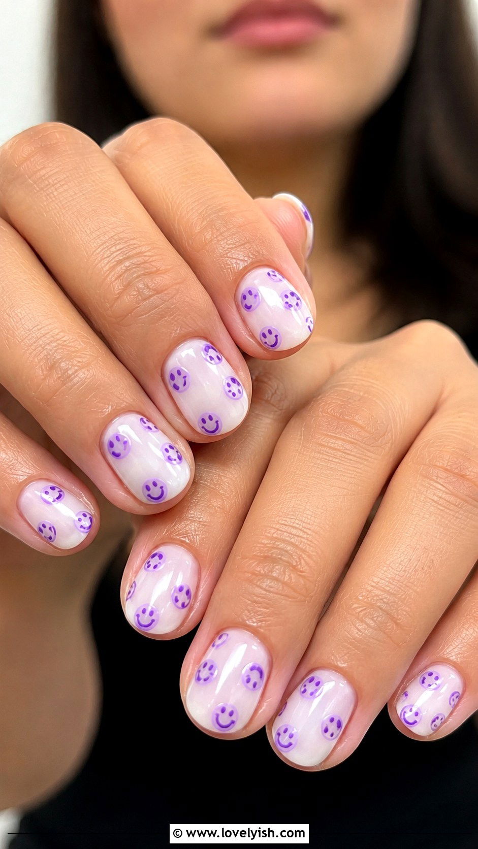 Purple Smiley Face Nails - 42 purple nail designs - 42 purple nail designs