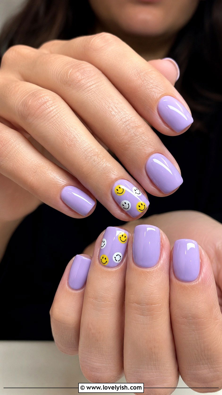 Purple Smiley Face Nails - 33 purple nail design ideas - 33 purple nail design ideas