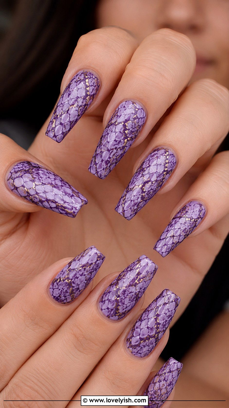 Purple Snake Skin Nails - 42 purple nail designs - 42 purple nail designs
