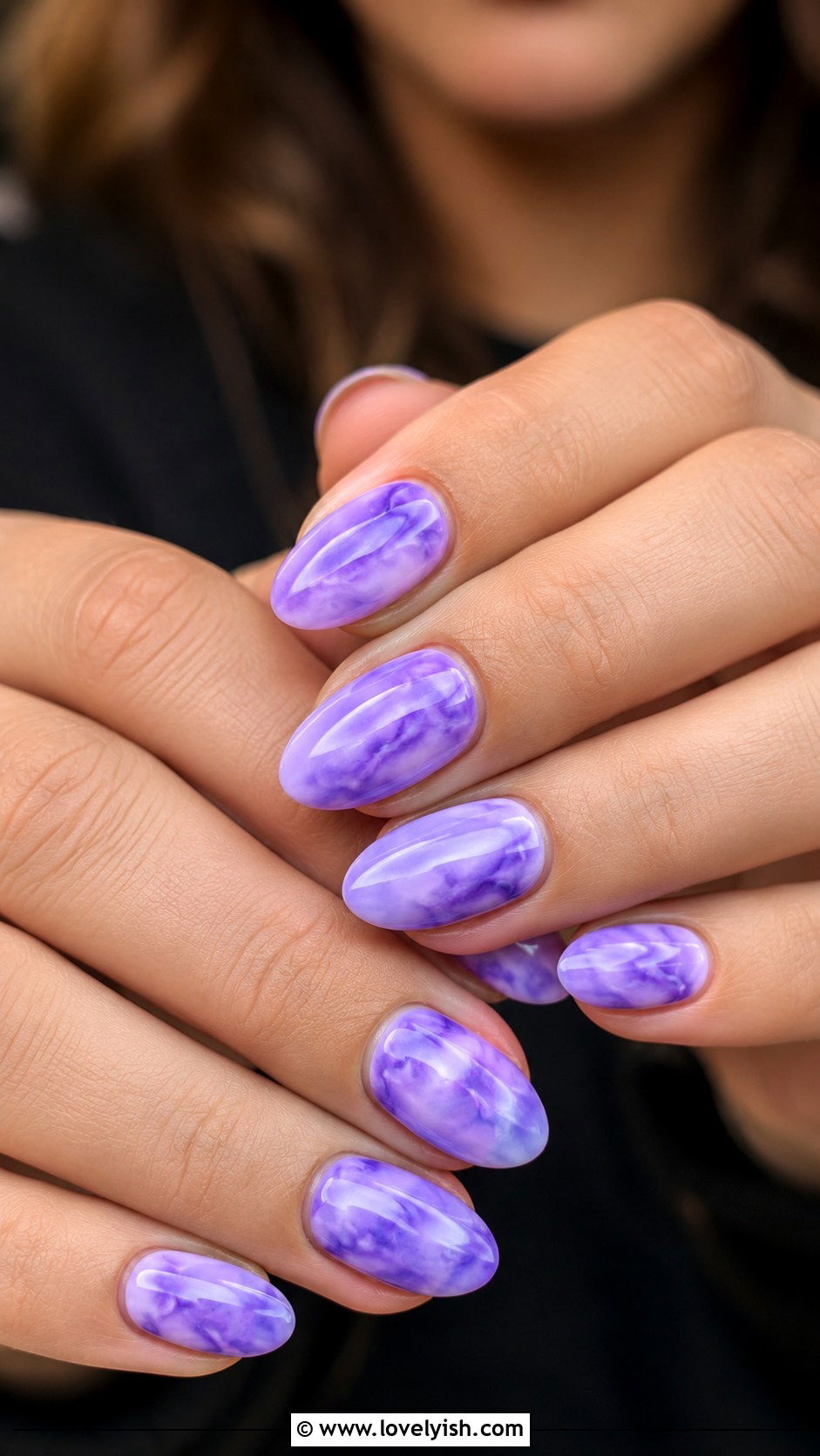 Purple Tie Dye Nails - 42 purple nail designs - 42 purple nail designs
