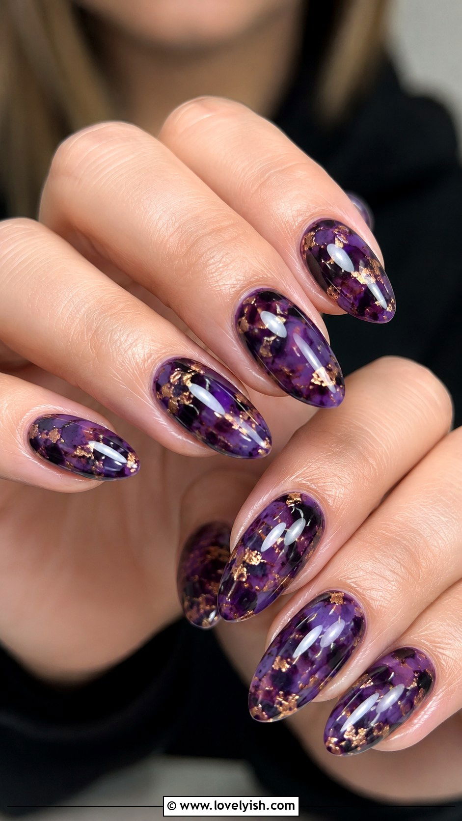 Purple Tortoiseshell Nails - 33 purple nail design ideas - 33 purple nail design ideas
