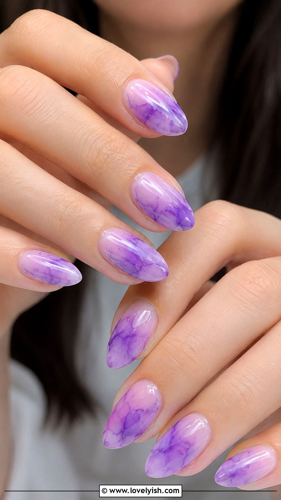 Purple Watercolor Nails - 42 purple nail designs - 42 purple nail designs
